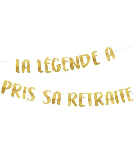 Bannière "J'peux Pas J'ai Retraite" - Décoration Pailletée Or Pour Fête De Départ - Intérieur Et Extérieur - Célébration Joyeuse Et Unique - 5