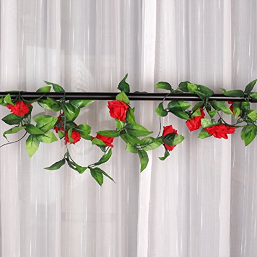 ULTNICE 2 Stück Seide Rosen-Girlande Deko Blumengirlande Kunstpflanze Kunstblume Girlande - 9