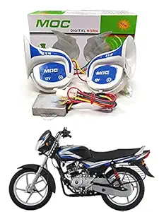 RKPSP White & Blue Mocc 18 in 1 Digital Tones Car Magic Horn For Ct 100