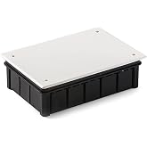 FAMATEL - IP30 Waterproof Box | Lid with Screws | Without Cones | 200 x 130 x 60 | Grey