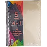 4+1 Ayra&ccedil;lı Defter 5 Konulu 125 Yaprak 1 Adet 4 Kareli 1 &Ccedil;izgili Spralli Plastik Kapak Seperat&ouml;rl&uuml;