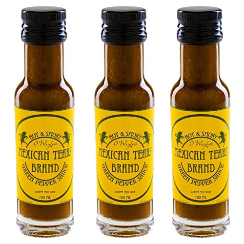 Mexican Tears® – Green Pepper Sauce – 3er Pack, scharfe Sauce aus Chili & Meersalz