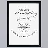 „Feier deine Ecken und Kanten“ Druck ohne Rahmen