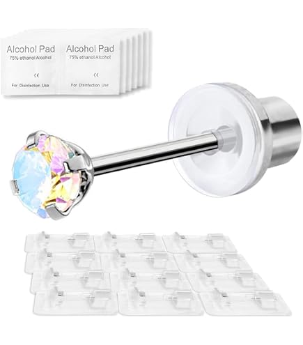 Orecchini Sterili per Piercing Pistola WARRIOR Monouso orecchini maker con tamponi alcolici semplice da usare a casa Adatto donna uomo per orecchio e helix 12 pz