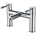 Luckyhome Bath Mixer Tap,Bathroom Double Lever Bath Tub Filler Mixer Tap Solid Brass Fitting