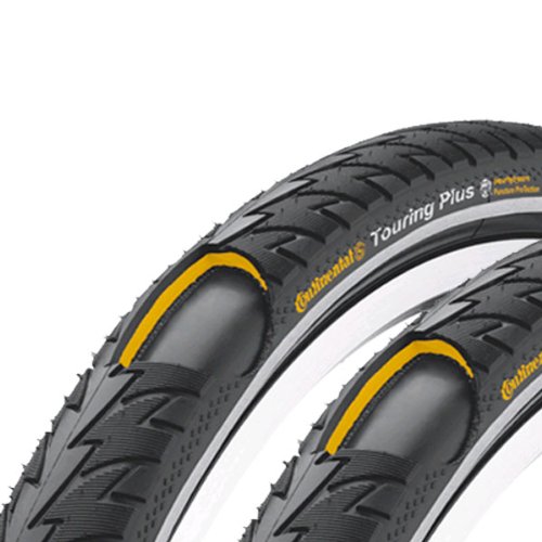 Continental Touring Plus (37-622) 28" 2 x Fahrradreifen + 2 x Fahrradschlauch Conti Tour all D 40 Blitz Ventil + 3 Stk. Reifenheber