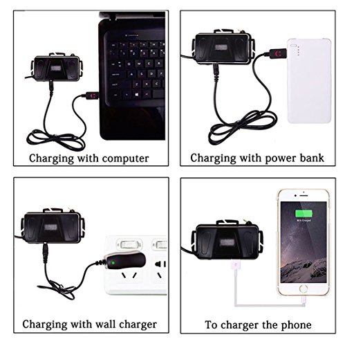 Caloics Kopflampe, Boruit® Stirnlampe mit 5800 Lm, wasserdicht und wieder aufladbar mit 3 Stück XML L2 LED. Super Helle Taschenlampe mit 4 Modi aus Aluminium als Arbeits-Licht, Fahrradleuchte, Taschenlampe für Camping ,Wanderungen, Jagd und mehr - 6