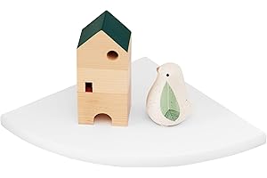 TREOAKWIS Mensola Angolare in Legno Massello, Bianco Quercia Angolare a Parete per Bagno, Cucina, Camera da Letto, Angolare in Legno da Appendere (30cm)