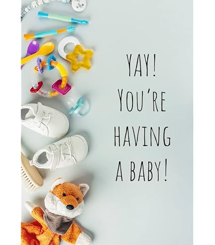 Biglietto Auguri 'Leaving To Have Baby' – Formato Grande 17,8x27,9 Cm, Con Finitura Glitter, Fustellato, Colore Inglese