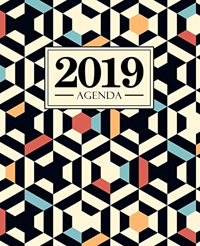 Télécharger Agenda 2019: 19x23cm : Agenda 2019 semainier : motif géométrique bleu rouge et noir 6118 Livre PDF Gratuit