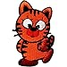 Produktbild Orange Katze Patch Tiere Animal Aufnäher Comic Bügelbilder Cats Aufbügler Garfield Freundin Flicken Embroidered Iron on Kinder Baby Patches Süß Cute Lovely Applikation