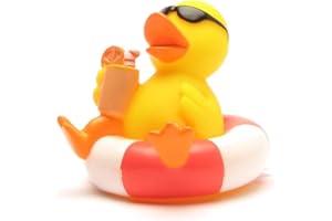 Duckshop I Badeente im Schwimmreif I Quietscheente I Quietscheentchen L: 8 cm I Spielzeug für Babies und Kinder I Badespielzeug für die Badewanne I Geschenk für Urlauber