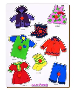 The Kiddy Depot  Wooden  Knobbed Puzzle Clothes