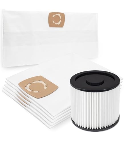 Vlies Staubsaugerbeutel Filter für WorkZone WZ-NTS 30A, 30 Liter kompatibel (Filter mit Deckel