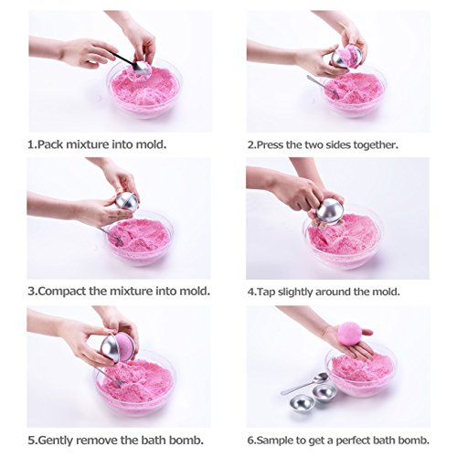 IZOKEE Bath Bomb Molds DIY Seifenform Seifengießen Gießformen Badebomben Metall Badebombe formen mit 3 Größen 6 Sets 12 Stücke für Handwerk - 4