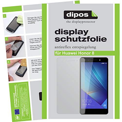 dipos Huawei Honor 8 Schutzfolie (6 Stück) - Antireflex Premium Folie matt