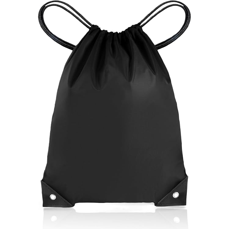 Sac De Gym VIKY Avec Cordon De Serrage - Nylon Étanché Noir - Grande Capacité École Sport