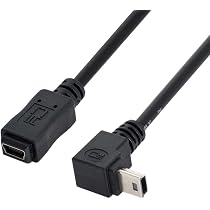 QIANRENON 90-Grad-Mini-USB-auf-USB-2.0-Verlängerungskabel – Rechtwinkliger Stecker, 1,5 Meter, Ideal Für Kameras, GPS, MP3-Player & Mehr