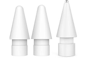 BEAUDOM 3 Pezzi Apple Pencil 2 & 1 Generazione - 2 Punte di Ricambio ad Alta Sensibilità + 1 Controllo Preciso a Fine Senza Usura 1.3 mm, Bianco