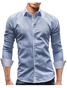 Merish Herren Hemd Herrenhemd Klein Kariert 5 Farben S-XXL Freizeithemd 141