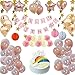 Produktbild Best Memories Geburtstagsdeko Mädchen Rose Gold Banner Happy Birthday Tortendeko Silber Glitzern 50pcs deko Geburtstag (Roségold)
