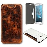 Urcover&Acirc;&reg; Samsung Galaxy J5 (2015) Italienisches Echt Leder Tasche Dunkel Braun [ Handmade PREMIUM ] Handy-H&Atilde;&frac14;lle mit Transparenter R&Atilde;&frac14;ckseite Bruchsicher | Leather Case | Rindsleder Schutz Cover mit Kartenfach | durchsichtig Back-Case Lederh&Atilde;&frac14;lle