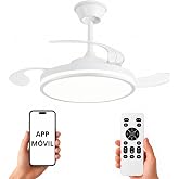 NARVI Ceiling Fan | Remote Control | 3 Transparent Blades | Efficient DC Motor | Winter/Summer Function | 59W | White