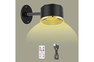 MIOBLUE Wall Sconce Light,Wireless Wall Sconce with Remote, 360° Rotation Magnetic Wall Light RGB Picture Painting Light with Dimmable for Living Rooms,Bedrooms, Artwork, Dartboard