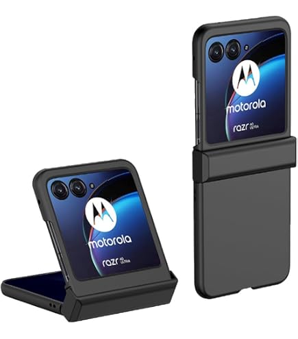 ENCASED SlimShield Custodia Per Motorola Razr 50 Ultra / Razr+ (2024) – Protezione Cerniera E Vetro Temperato Integrato, Nero - 3