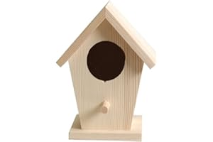 Artemio - Casetta per Gli Uccellini, in Legno, 7,5 x 7 x 14 cm, Colore: Beige