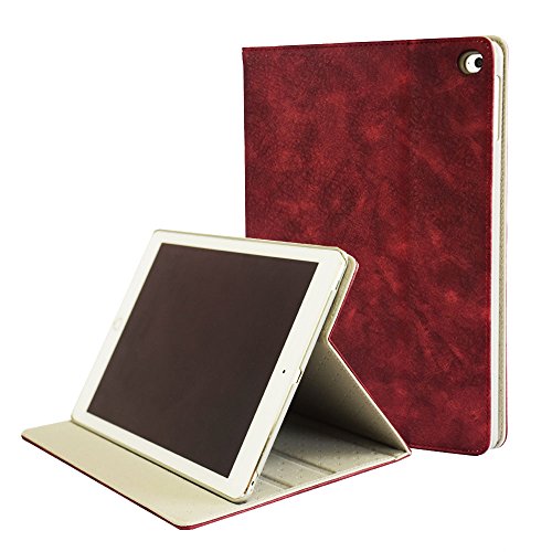 MaxiRel Neues iPad Air iPad 9.7 Zoll Hülle Hohe Qualität iPad Case Hülle Schutzhülle Tasche Schutzhülle Etui für Apple the New iPad mit Multi Ständer Auto Sleep Wake up Funktion Burgunderrot