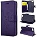 Produktbild SMART LEGEND iPhone 7 Lederhülle Schmetterling Weinstock Premium Schutzhülle Wallet Case Lila Muster Design Etui Brieftasche Ledertasche mit Handschlaufe Neu Zubehör im Bookstyle Cover Schale mit Ständer Standfunktion Etui Karten Slot und Magnetverschluss Flip Case