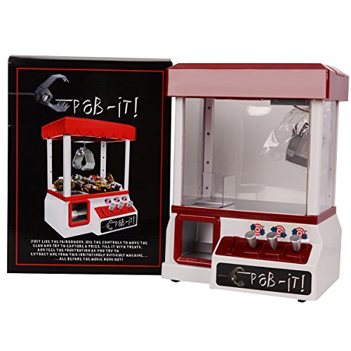 Preisvergleich Produktbild COSTWAY Candy Grabber mit Musik / Süßigkeitenautomat mit Spielmünze / Greifautomat Spielzeug Geschenk / Kinder Spielautomat 35x26x20cm
