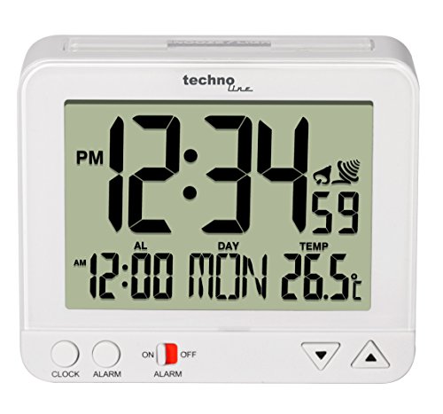 Technoline WT 195 Digital Table Clock Blanco Rectangular - Relojes de Mesa (1 Pieza(s), 96 mm, 32 mm, 80 mm, LCD, AA)