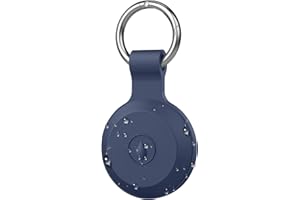 Meliya Funda para AirTag Apple Llavero,Funda para Airtag Impermeable Cubierta Resistente y antiarañazos, Funda Anti-Perdida para Perro,Llaves,Niño,Mascota, Mochilas, Maletas(Midnight)
