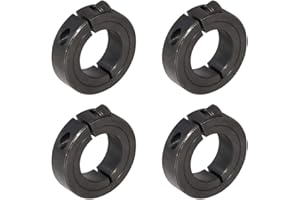 AZSSMUK Single Split Clamp-On Shaft Collars, Metal Material, 3/4 inch Bore, Set Screw, 4 Pieces