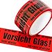 Produktbild 6 Rollen 66m Klebeband VORSICHT Glas Hinweis Band Rollen Paketband Paketklebeband