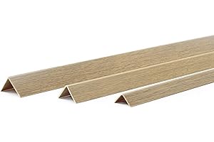 DQ-PP Profilo angolare: dimensioni: 15 x 15 mm, lunghezza: 60 m (30 x 2 m), colore: rovere, materiale: PVC, listello angolare in plastica, paraspigoli esterni da parete, angolo in plastica, profilo a