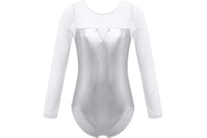 Freebily Body Ginnastica Artistica Bambina Maniche Lunghe Sirena Vestito Pattinaggio Artistico Ragazzo Sirenetta Leotards Tuta Sportiva Ballerina Abito Danza Classica