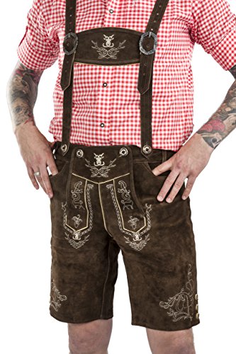 Schöneberger Trachten Herren Lederhose kurz Alpenjäger Trachtenhose - 3