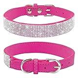 - Berry - Collar para perro y gato aterciopelado de diamantes de imitación incrustados