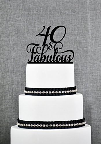 40 and Fabulous Birthday Topper Classy 40th Birthday Topper Fortieth Birthday Cake Topper