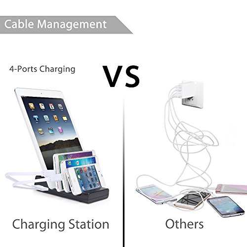 OXoqo USB Ladestation, OXOQO 4 Port USB Ladegerät Nabenwandung Chargehub Reise Gebühr für Strom Banks, IPhone 7 Plus / 7 / 6s / 6Plus, 5 / 5s, IPad Air 2 / Mini 3, Samsung Galaxy S6 / S7 Edge - 2