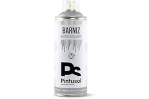 PINTUSOL Barniz Madera Exterior/Interior en Spray, Acabado Brillo Transparente, Protección Decoración Duradera, Fácil Aplicación, Bricolaje, Barniz Especial Maderas Profesional Espray 400ml