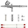ROSEMARY 0.2/0.3/0.5mm Dual-Action Gravity Feed Airbrush Gun Airbrush Painting Kits with Quick Connector, Multicolor