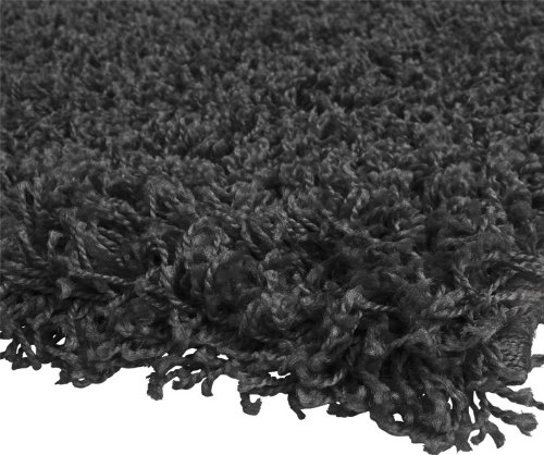 Shaggy Hochflor Langflor Teppich Sky Einfarbig in Anthrazit, Grösse:200 cm Quadrat - 2