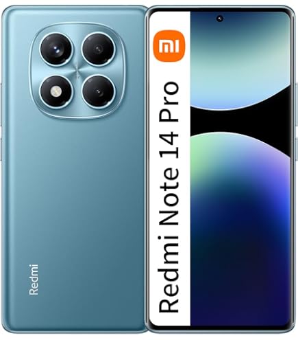 Xiaomi Redmi Note 14 Pro 4G Smartphone 12+512GB - Batteria 5500 MAh - Display AMOLED - Fotocamera 200MP OIS - Ricarica 33W - Versione Europea Blu - Con Caricabatterie (No NFC)
