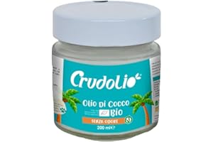 CRUDOLIO - Olio Di Cocco Bio senza odore 200ml. | Spremuto a freddo | Alimentare | Keto | Vegan | MCT | Naturale, insapore ed inodore