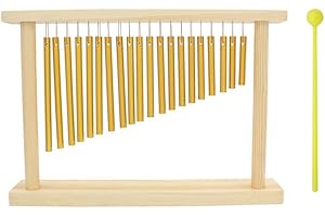 ‎ALOMEJOR Alomejor Percussions Chimes Single Row Music Percussion Wind Chime Tree with 20 Different Tones Wooden Stand and Stick Percussion Instrument
