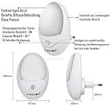 Emotionlite LED Nachtlicht mit Bewegungssensor und Dämmerungssensor Plug in Kinder Nachtlicht Sehr gut für Kinderschlafzimmer Badezimmer Flur Treppenaufgang Korridor Einbauschrank oder ein dunkles Zimmer Warmesweißes 2700K - 3